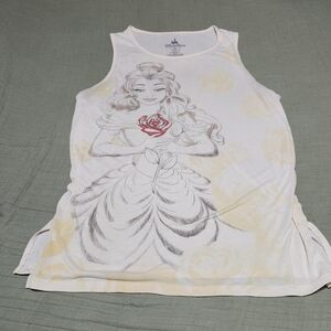 Disney Cream and Gray Tank Top with Princess Graphic